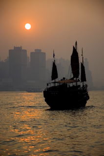 Zachód słońca w Hong Kongu