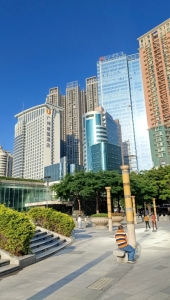 Wieżowce przy Guangzhou East, Chiny 